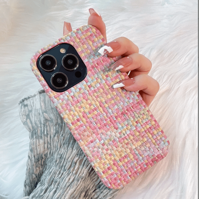 Coque iPhone à motif tissé - Shopbyshopima